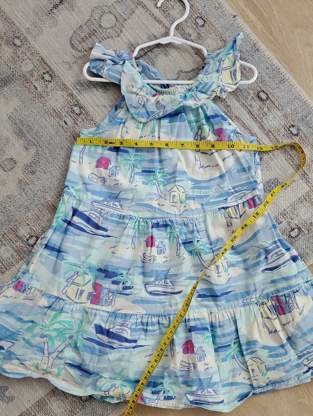 Vineyard Vines X Target Girls Beach Tropical Ruffle Midi Dress SzXS (4/5)